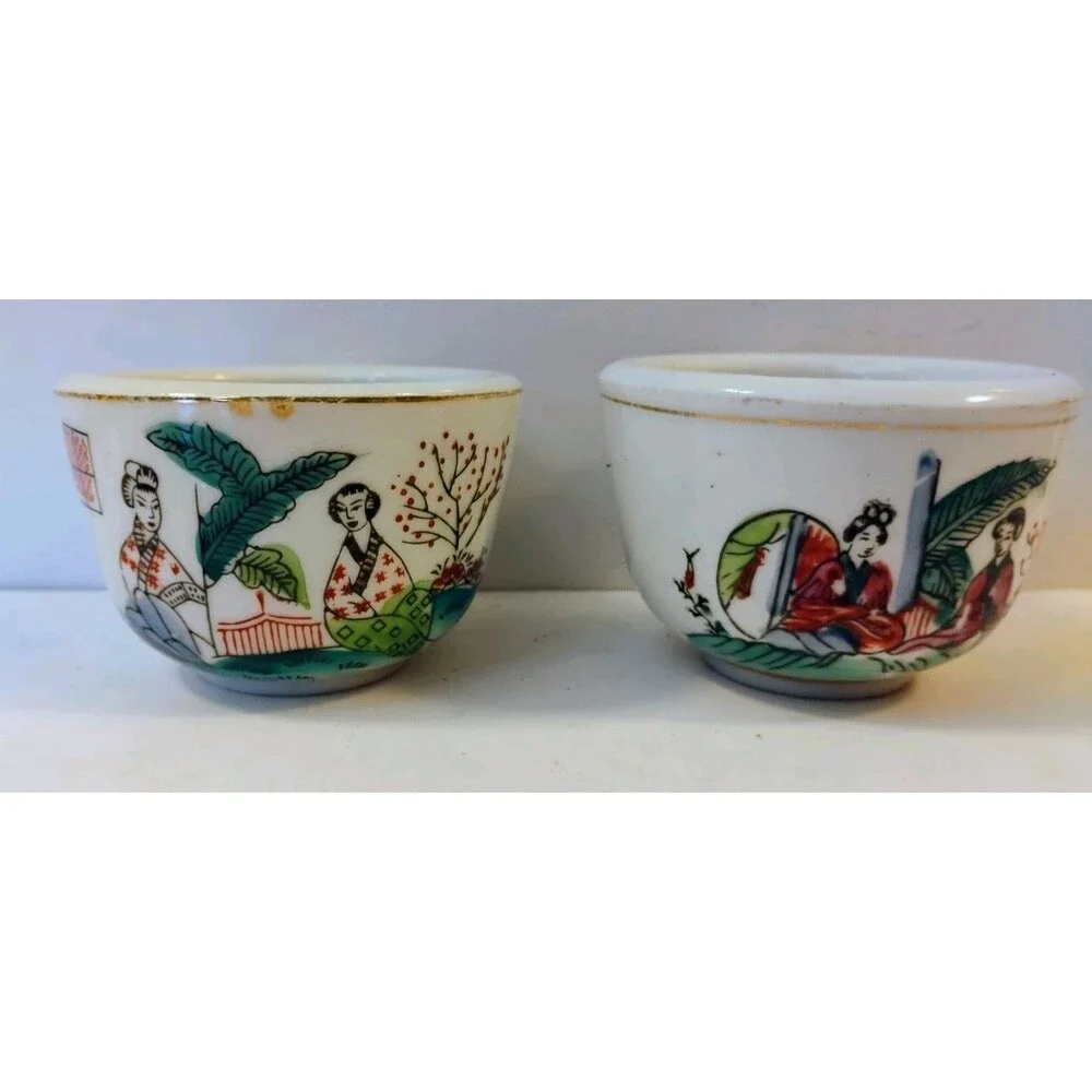 Vintage Republic Cafe Portland Oregon Chinese Restaurant Ware Tea Cups F S Louie